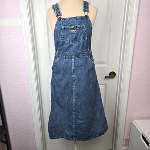 OshKosh B'gosh Denim Overall Dress Womens Juniors Size 7 Vtg Made In USA Jean
